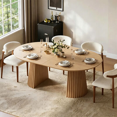 Ensemble De Table Manger Modern Extendable Dining Table Set 6 Seater Dining Room Furniture Wooden Foldable Dining Table 4 Chairs