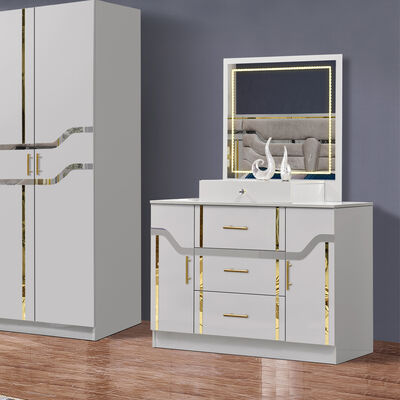 중국 도매 값싼 목재 MDF 킹 사이즈 침대 세트 5 조각 복합실 현대 고급 나무 프레임 침실 세트 가구