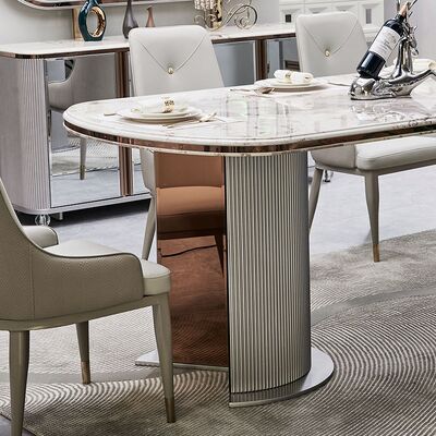 럭셔리 목조 식탁 세트 6석 집 가구 고급 대형 목재 현대 대리석 식탁 세트 4석