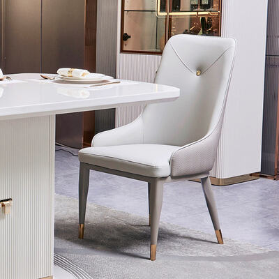 모던 럭셔리 홈 우드 식탁 및 의자 세트 6인용 가구 화이트 완제품 우드 식당 세트