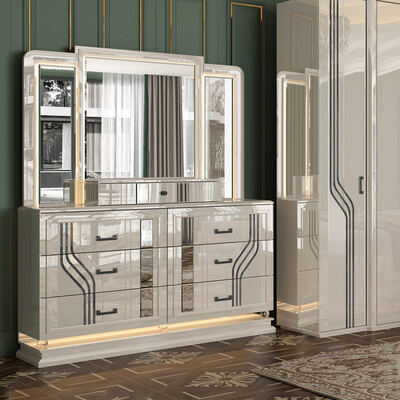 터키 스타일 현대 성인 객실 듀얼 베드 스위트 홈 스토리지 나무 프레임 고급 킹 사이즈 전체 침실 가구 세트