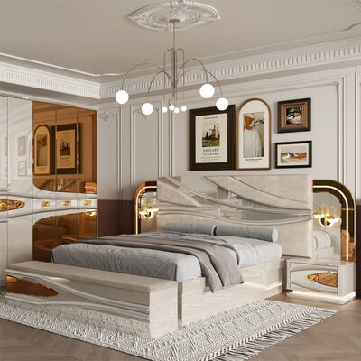 도매 현대 완벽한 럭셔리 침실 세트 나무 더블 침대 룸 터키 로얄 나무 프레임 풀 홈 침실 가구 세트