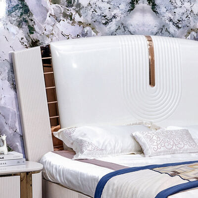 목재 럭셔리 가죽 킹 사이즈 침대 전체 침실 세트 더블 성인 방 나무 프레임 현대 고급 침실 가구 세트