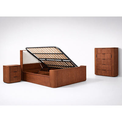 현대적인 단단한 목재 왕자 크기의 침실 세트 이중 침실 마스터룸 홈 스토리지 나무 프레임 완벽한 고급 침실 가구 세트