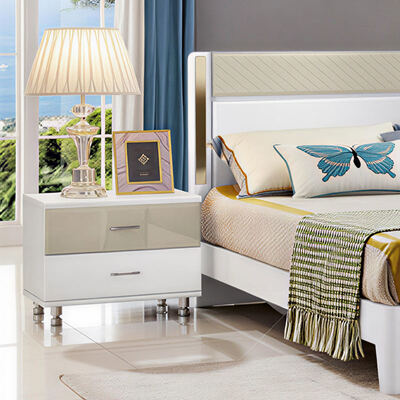 Modern luxury wooden bedroom sets furniture with storage reclining lighted headboard and simple assembly for home hotel apartment villa