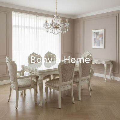 European Style Solid Wood 8 Seater Dining Table Set Chairs Dining Room Furniture Classic Wooden Luxury Dining Table Sets for 8