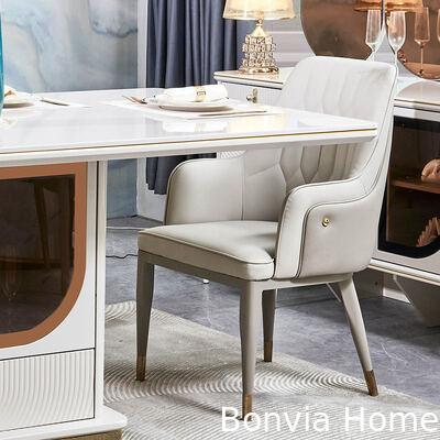 우아한 럭셔리 식탁 및 의자 세트 6인용 가구 홈 수납 화이트 완벽한 현대적인 대형 나무 식당 세트