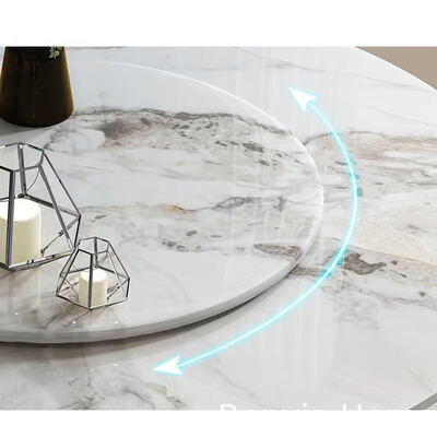 이탈리아 고급 다이닝룸 가구 롱 슬레이트 테이블 및 스틸 다리 4 6인용 의자 세트