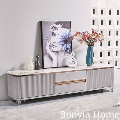 모던 디자인 럭셔리 원목 TV 스탠드 홈 퍼니처 서랍 수납 대리석 슬레이트 상판 대형 롱 우드 거실 TV 캐비닛