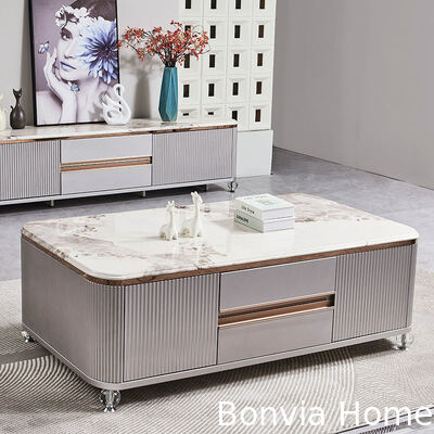 모던 럭셔리 원목 거실 중앙 커피 테이블 홈 퍼니처 대형 수납 마블 슬레이트 TV 스탠드 및 커피 테이블 세트