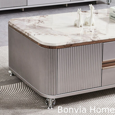 모던 럭셔리 원목 거실 중앙 커피 테이블 홈 퍼니처 대형 수납 마블 슬레이트 TV 스탠드 및 커피 테이블 세트