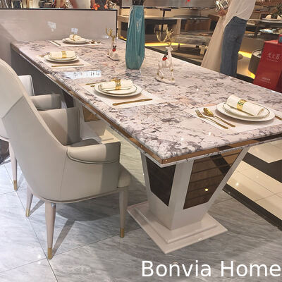 모던 럭셔리 하우스 우드 다이닝 테이블 세트 6인용 의자 직사각형 홈 레스토랑 완비된 다이닝룸 가구 세트