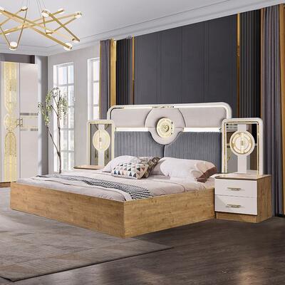 Chambre a Coucher Turkish Bedroom Sets Cheap Wholesale Master Room king Size Bed 목재 현대 침실 가구 세트 아직 리뷰가 없습니다