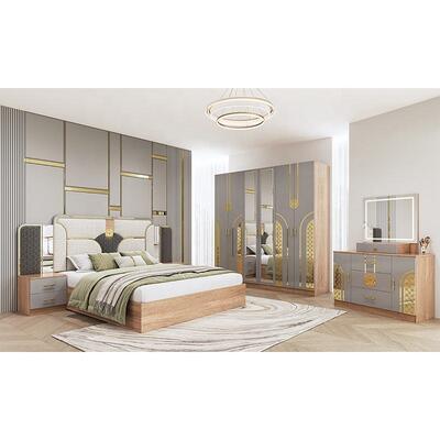 Chambre a Coucher Complet 터키어 침실 세트 킹 ​​사이즈 침대 룸 더블 나무 프레임 저렴한 럭셔리 현대 침실 가구 세트