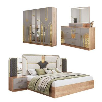 Chambre a Coucher Complet 터키어 침실 세트 킹 ​​사이즈 침대 룸 더블 나무 프레임 저렴한 럭셔리 현대 침실 가구 세트