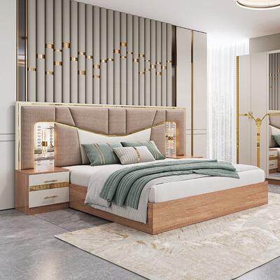 Modern Bedroom Furniture Set King Size Bed Wooden Frame Luxury Home Complete Turkish Furniture Bedroom Sets (현대 침실 가구 세트 킹 사이즈 침대 목조 프레임 럭셔리 홈 전체 터키 가구 침실 세트)