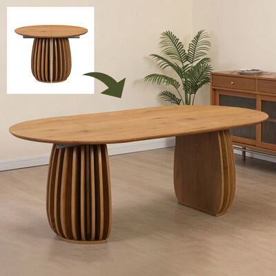 Modern Wooden Folding Expandable Dining Table Dining Room Furniture Nordic Home Restaurant Luxury Extendable Dining Table Set